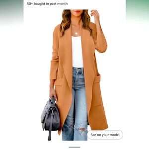 Women’s long cardigan Amazon Anrabas brand khaki pink color size medium